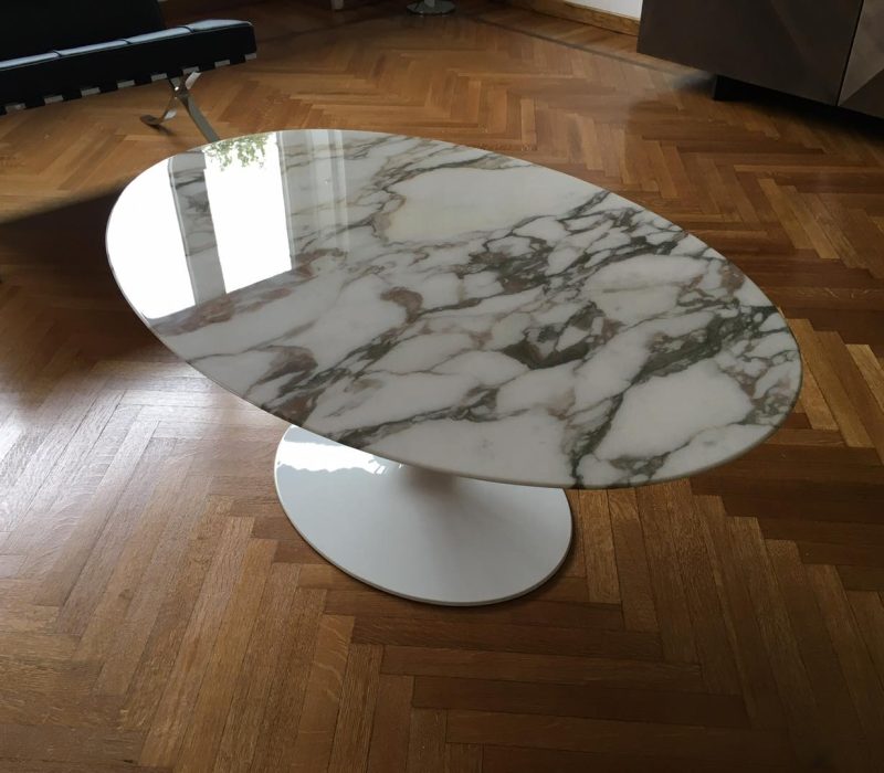 calacatta oro tulip side table